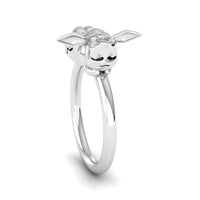 Silver ring with butterfly design on a white background, Pikachu Inspired Sleepy Eevee Ring, Pokémon Character Jewelry, Cute Anime Fan Gift Ring, Kawaii Pokémon Jewelry For Women, Sleepy Eevee Cosplay Accessory