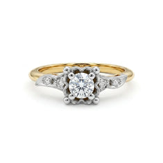 Vintage Floral Moissanite Diamond Engagement Ring