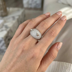 Iced Out Dome Statement Ring – Moissanite Diamond Luxury Ring - alternate view