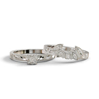 Round Moissanite Antique Vintage Style Wedding Bridal Ring Set