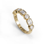 Seven Stone Moissanite Eternity Band – Emerald & Round Cut