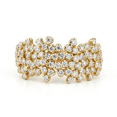 Cluster Moissanite Diamond Wide Band Statement Ring