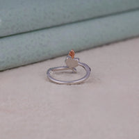 Silver ring with a small heart-shaped object on a light background, Dark Fantasy Randall Boggs Ring – Amethyst & Black Onyx CZ Round Stone Ring