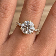 OctaPearl 7.5 ct Round Hidden Halo Lab Grown Diamond Pavé Engagement Ring - alternate view