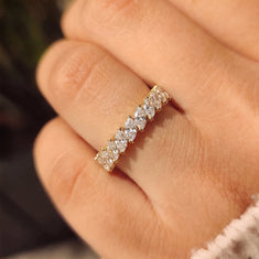 OctaPearl Marquise Cut Lab Grown Diamond Full Eternity Wedding Band - alternate view
