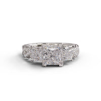 925 Silver Princess Cut Moissanite Engagement Ring