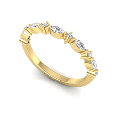 OctaPearl Minimalist Stackable Lab Grown Diamond Half Eternity Wedding Band - alternate view