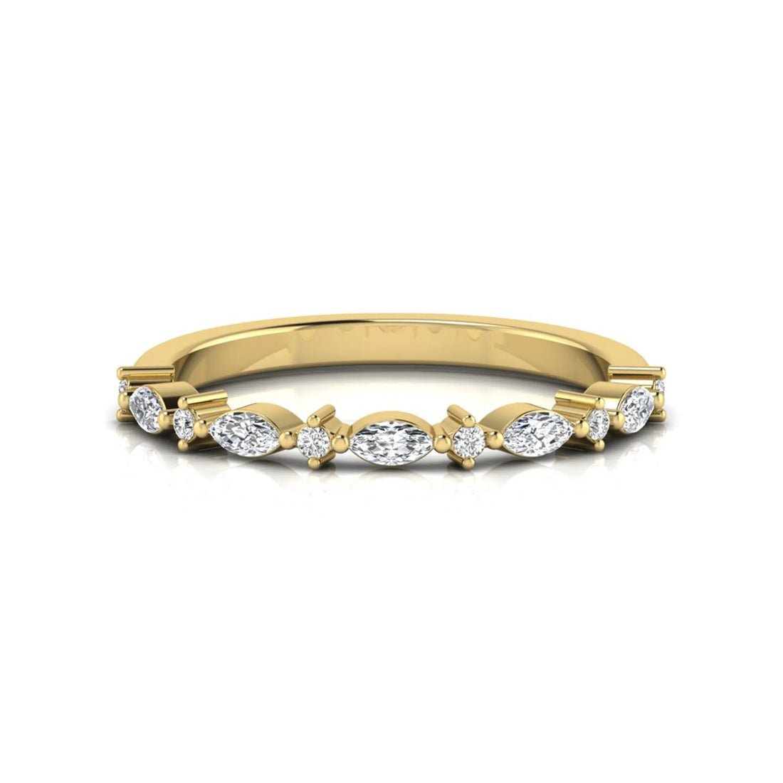 OctaPearl Minimalist Stackable Lab Grown Diamond Half Eternity Wedding Band