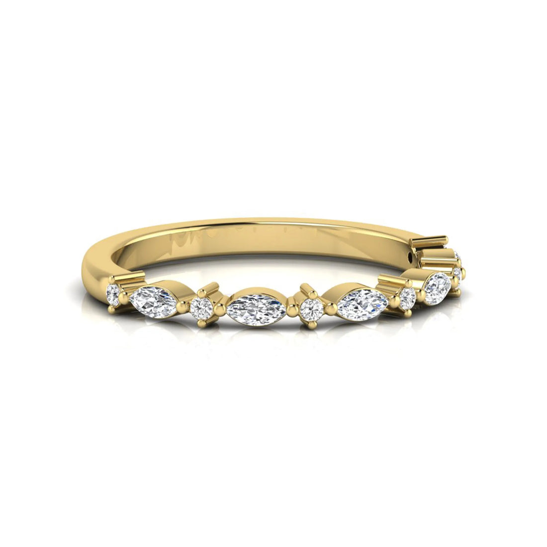 OctaPearl Minimalist Stackable Lab Grown Diamond Half Eternity Wedding Band