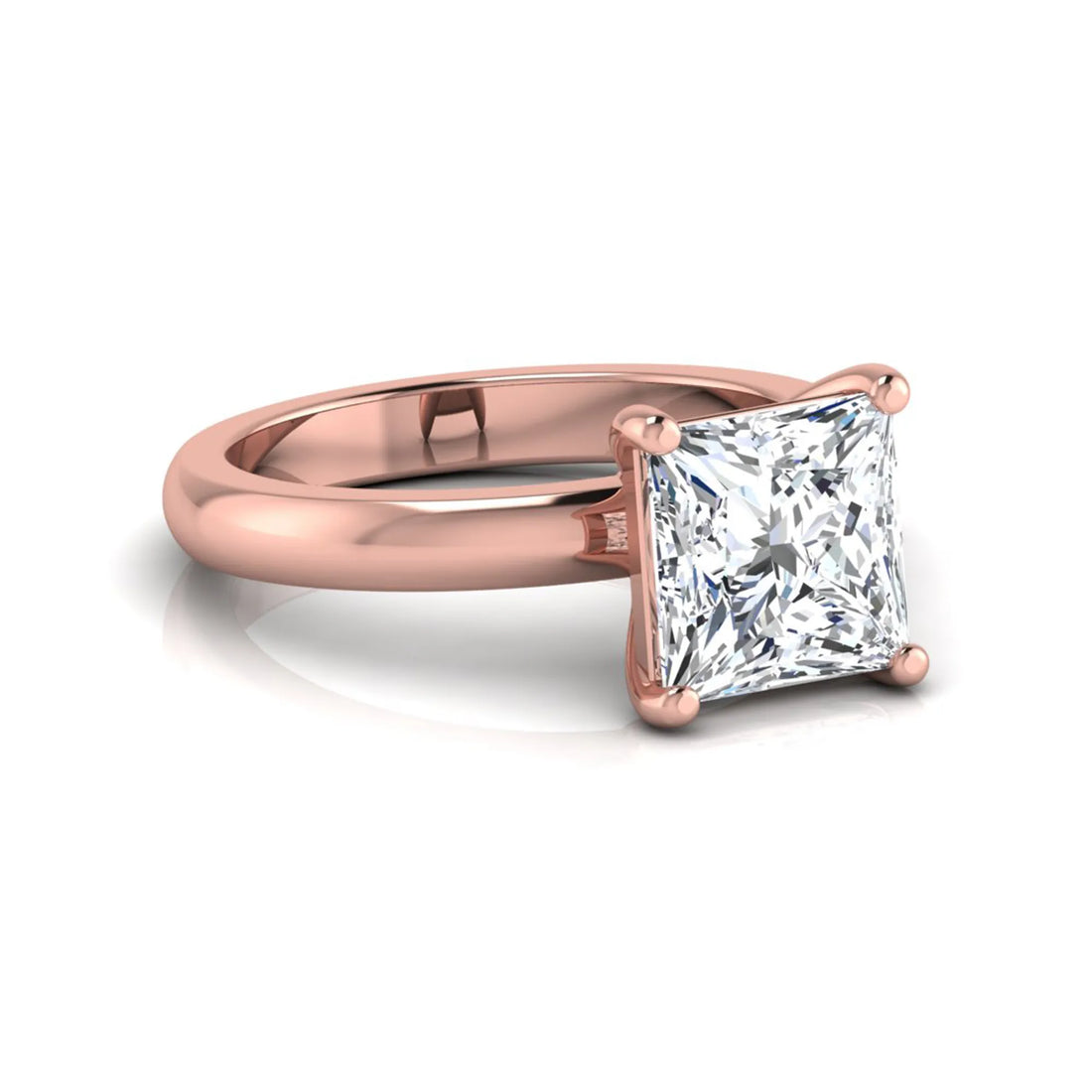 OctaPearl 3 ct Princess Cut Solitaire Lab Grown Diamond Engagement Ring