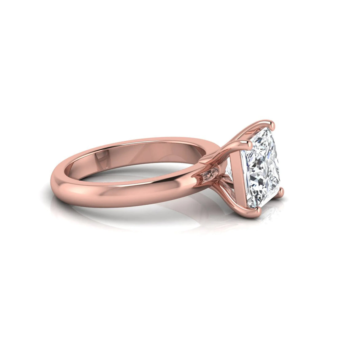 OctaPearl 3 ct Princess Cut Solitaire Lab Grown Diamond Engagement Ring