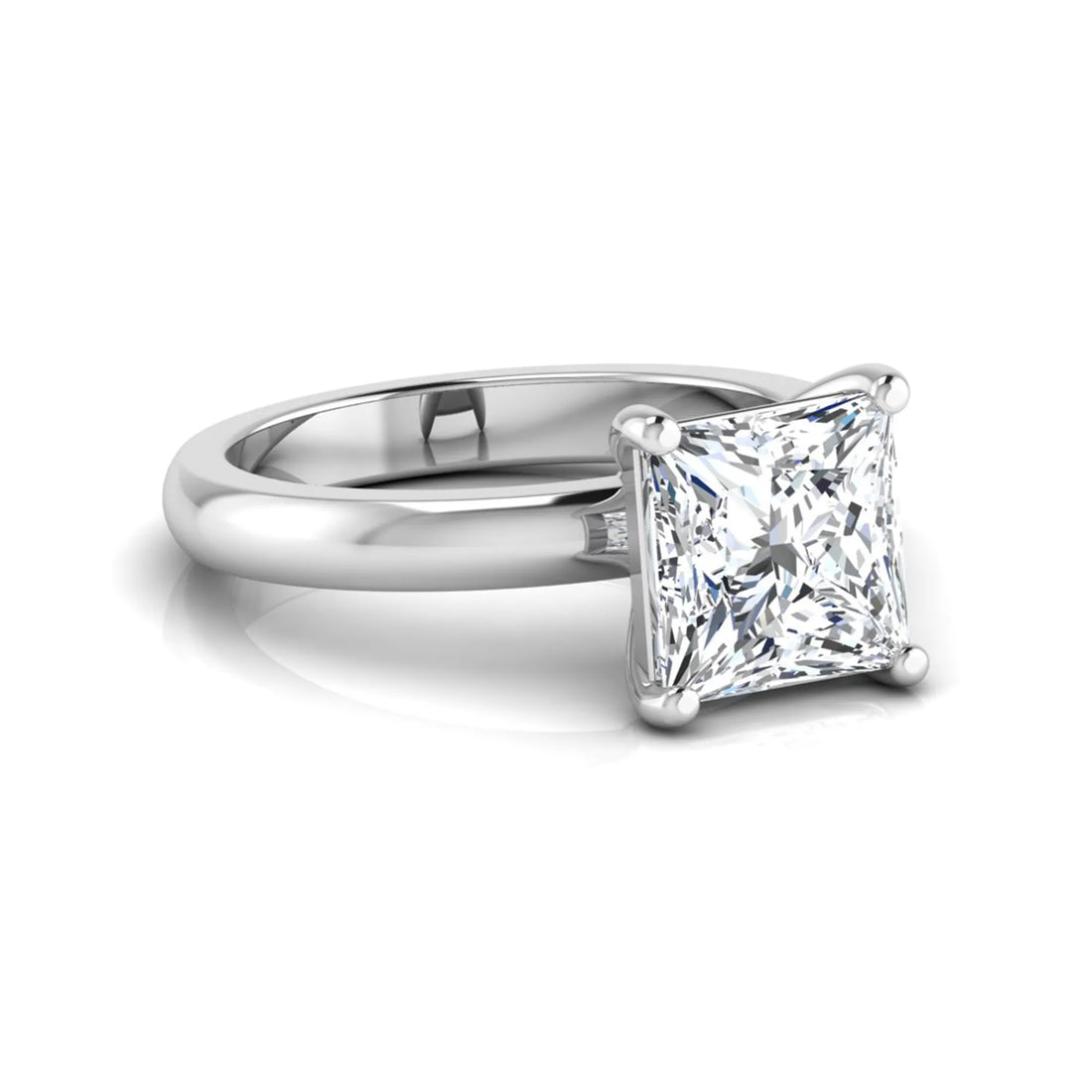 OctaPearl 3 ct Princess Cut Solitaire Lab Grown Diamond Engagement Ring