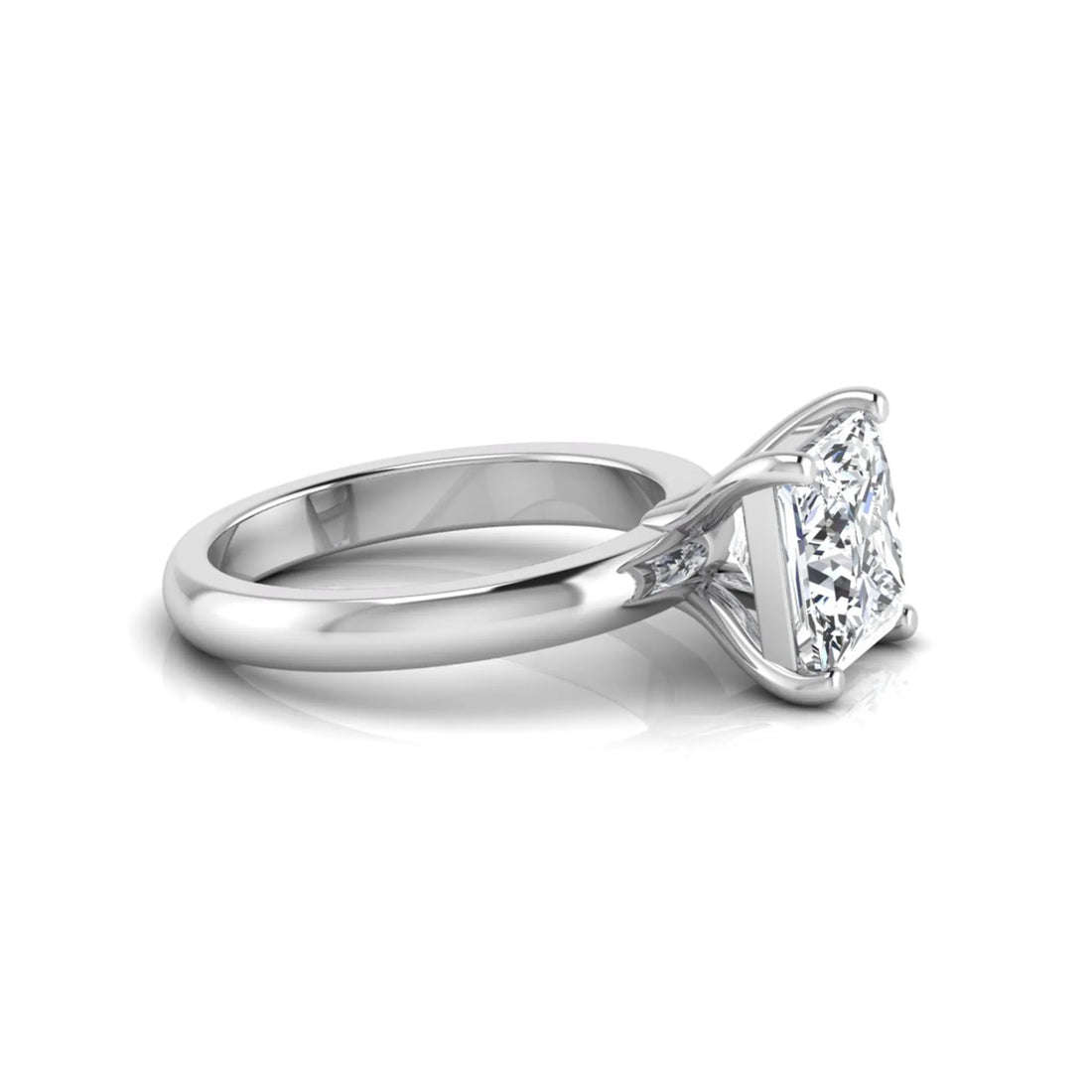 OctaPearl 3 ct Princess Cut Solitaire Lab Grown Diamond Engagement Ring