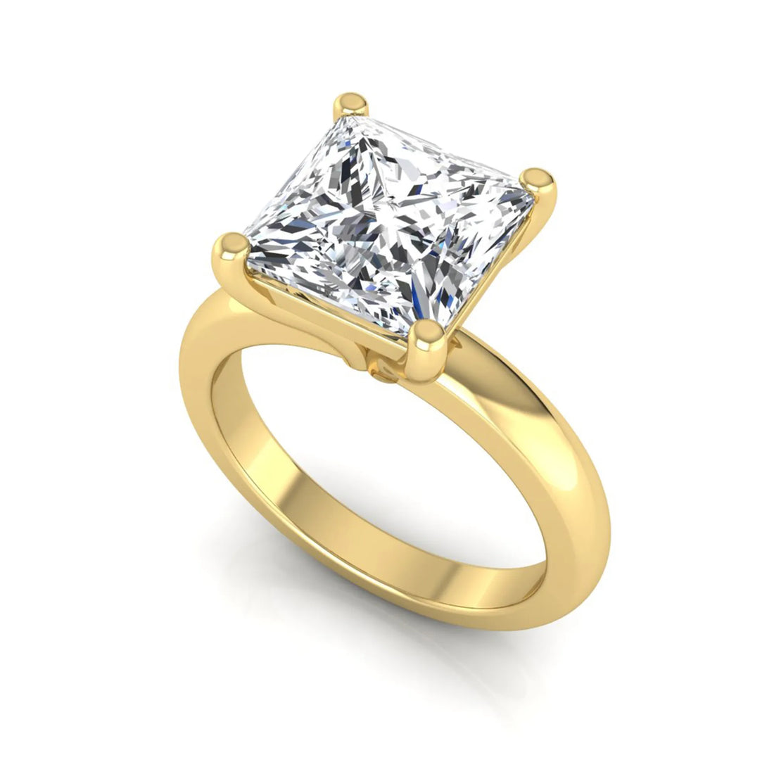 OctaPearl 3 ct Princess Cut Solitaire Lab Grown Diamond Engagement Ring