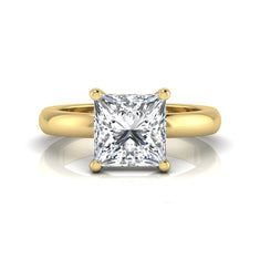 OctaPearl 3 ct Princess Cut Solitaire Lab Grown Diamond Engagement Ring