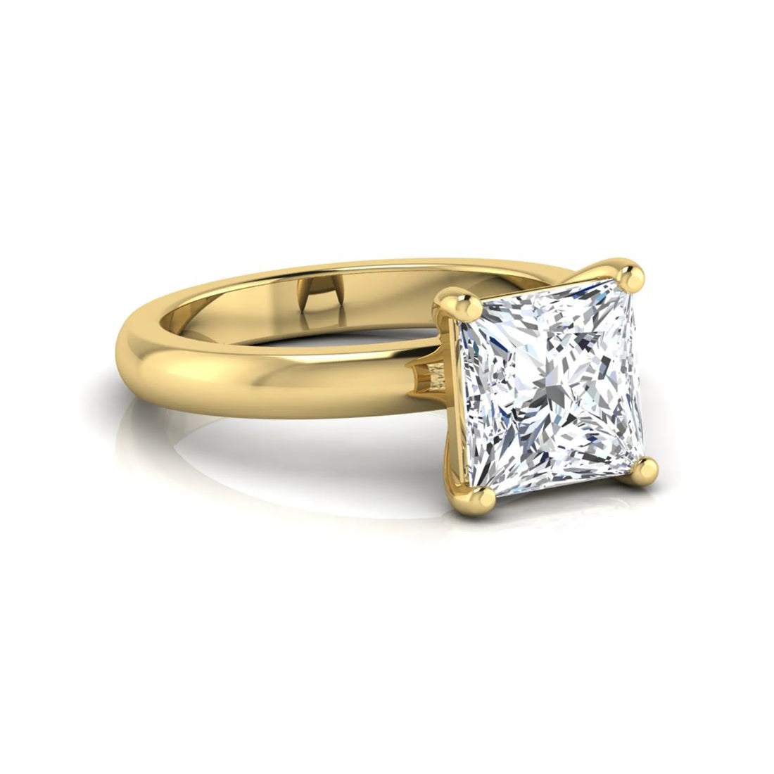 OctaPearl 3 ct Princess Cut Solitaire Lab Grown Diamond Engagement Ring