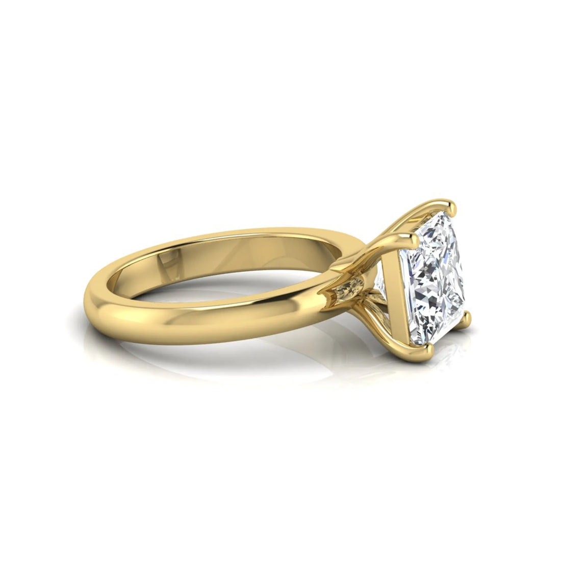 OctaPearl 3 ct Princess Cut Solitaire Lab Grown Diamond Engagement Ring