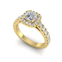OctaPearl Cushion Cut Halo Lab Grown Diamond Engagement Ring - alternate view