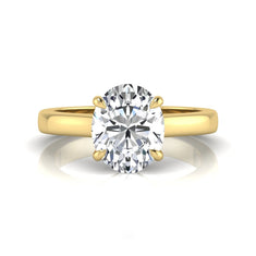 OctaPearl 4 ct Oval Cut Lab Grown Diamond Solitaire Engagement Ring with Hidden Halo