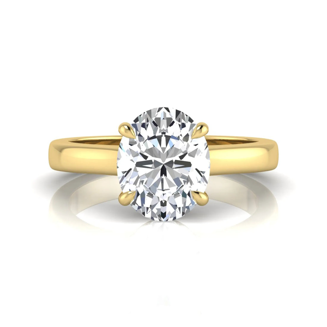 OctaPearl 4 ct Oval Cut Lab Grown Diamond Solitaire Engagement Ring with Hidden Halo