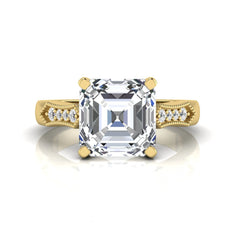 OctaPearl 4.5 ct Asscher Cut Solitaire Accent Lab Grown Diamond Engagement Ring