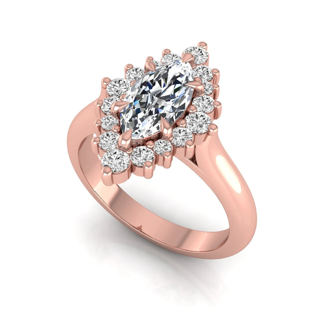 OctaPearl 1 ct Marquise Cut Halo Lab Grown Diamond Engagement Ring