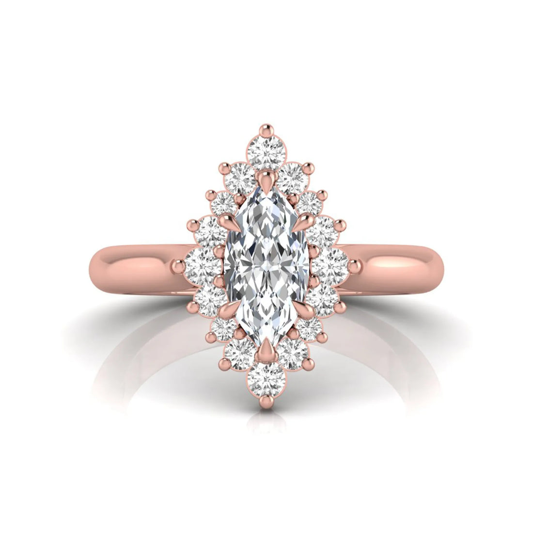 OctaPearl 1 ct Marquise Cut Halo Lab Grown Diamond Engagement Ring