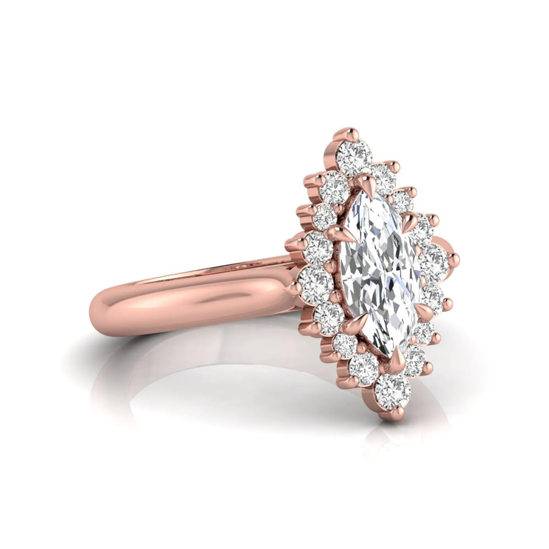 OctaPearl 1 ct Marquise Cut Halo Lab Grown Diamond Engagement Ring