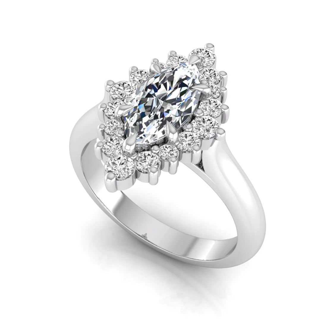 OctaPearl 1 ct Marquise Cut Halo Lab Grown Diamond Engagement Ring