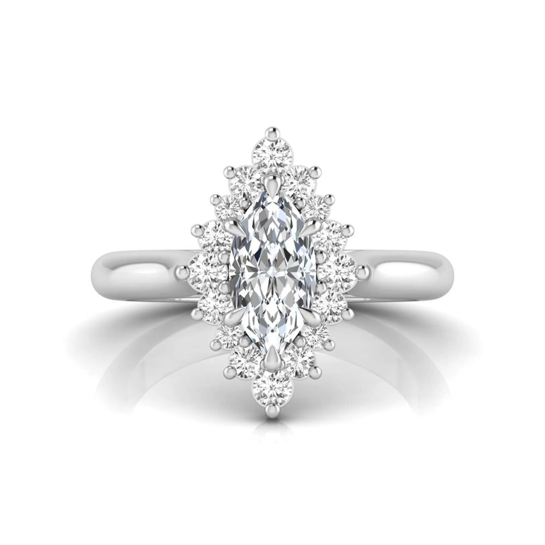 OctaPearl 1 ct Marquise Cut Halo Lab Grown Diamond Engagement Ring