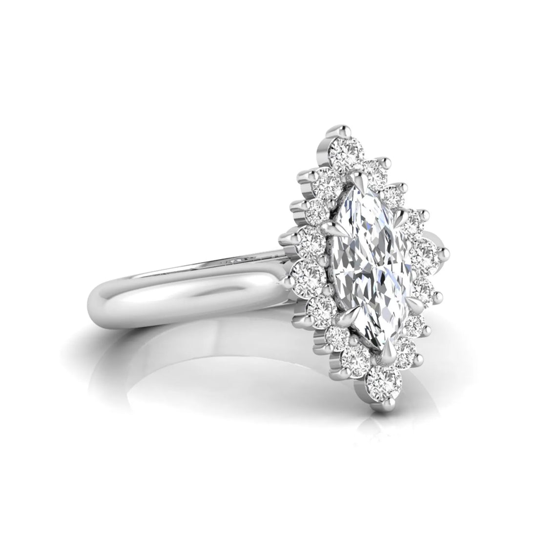 OctaPearl 1 ct Marquise Cut Halo Lab Grown Diamond Engagement Ring
