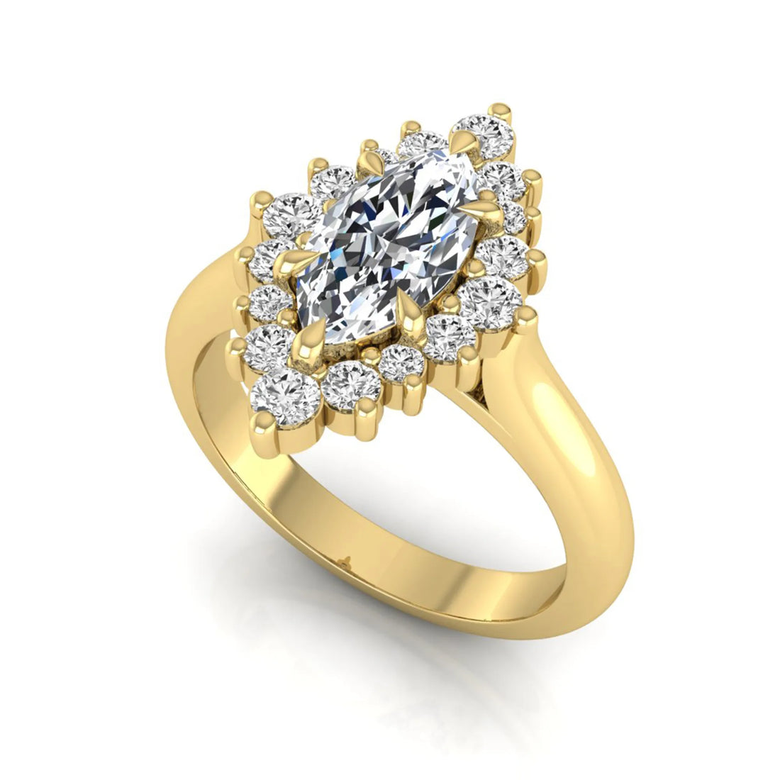 OctaPearl 1 ct Marquise Cut Halo Lab Grown Diamond Engagement Ring