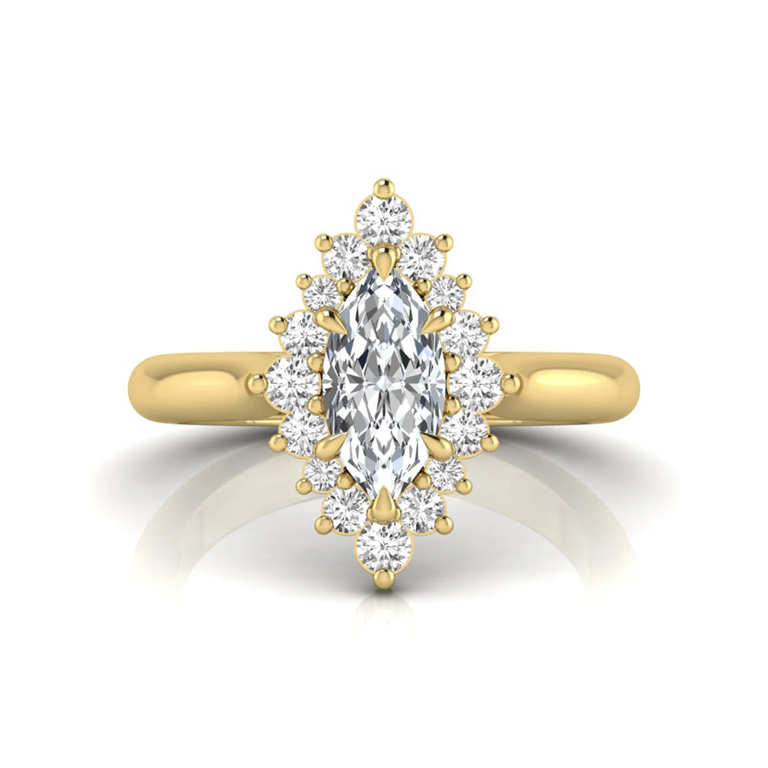 OctaPearl 1 ct Marquise Cut Halo Lab Grown Diamond Engagement Ring
