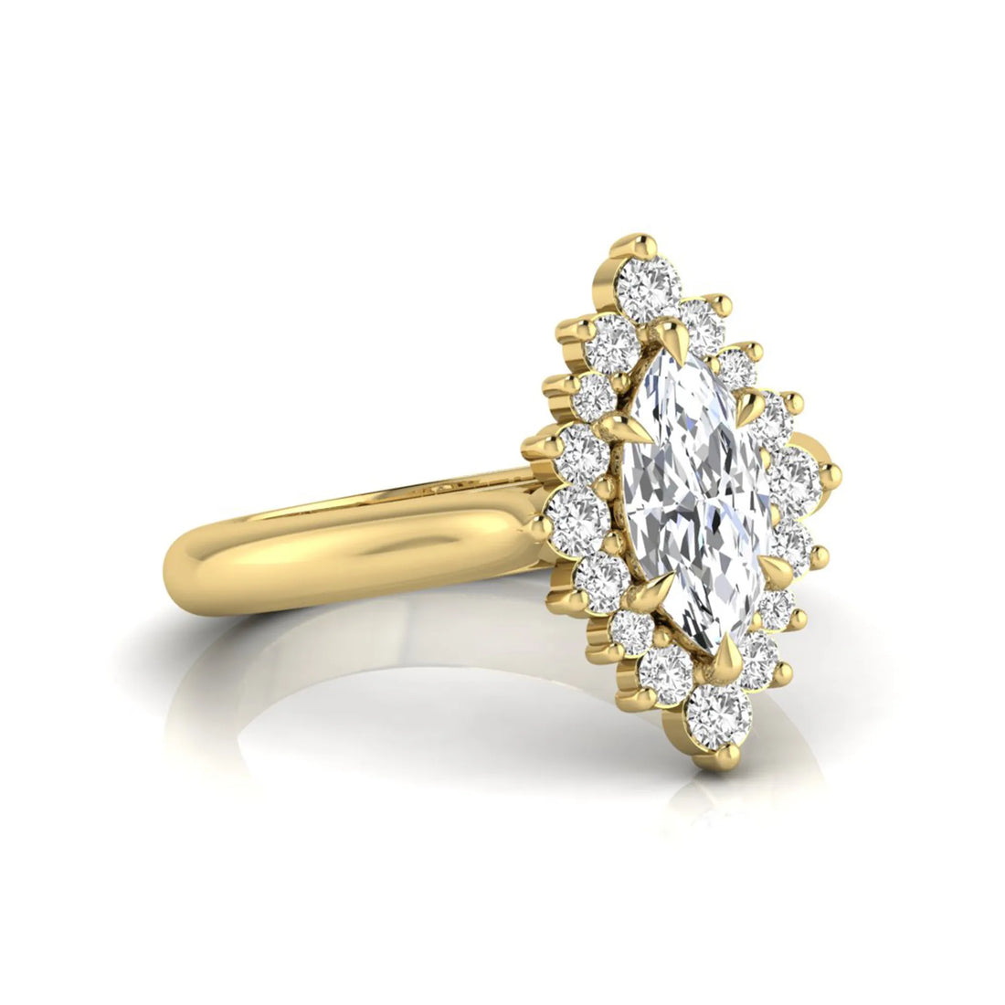 OctaPearl 1 ct Marquise Cut Halo Lab Grown Diamond Engagement Ring