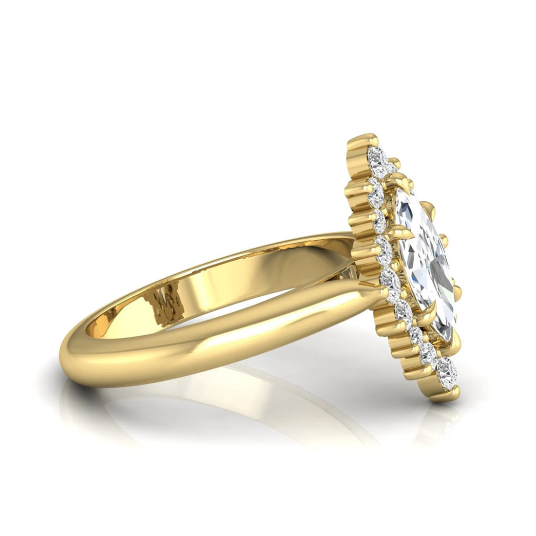 OctaPearl 1 ct Marquise Cut Halo Lab Grown Diamond Engagement Ring