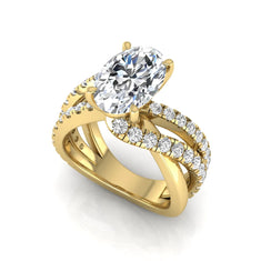 OctaPearl 3 ct Oval Cut Twisted Shank Lab Grown Diamond Engagement Ring - alternate view