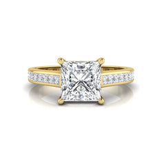 OctaPearl 2 ct Princess Channel Set Lab Grown Diamond Solitaire Engagement Ring