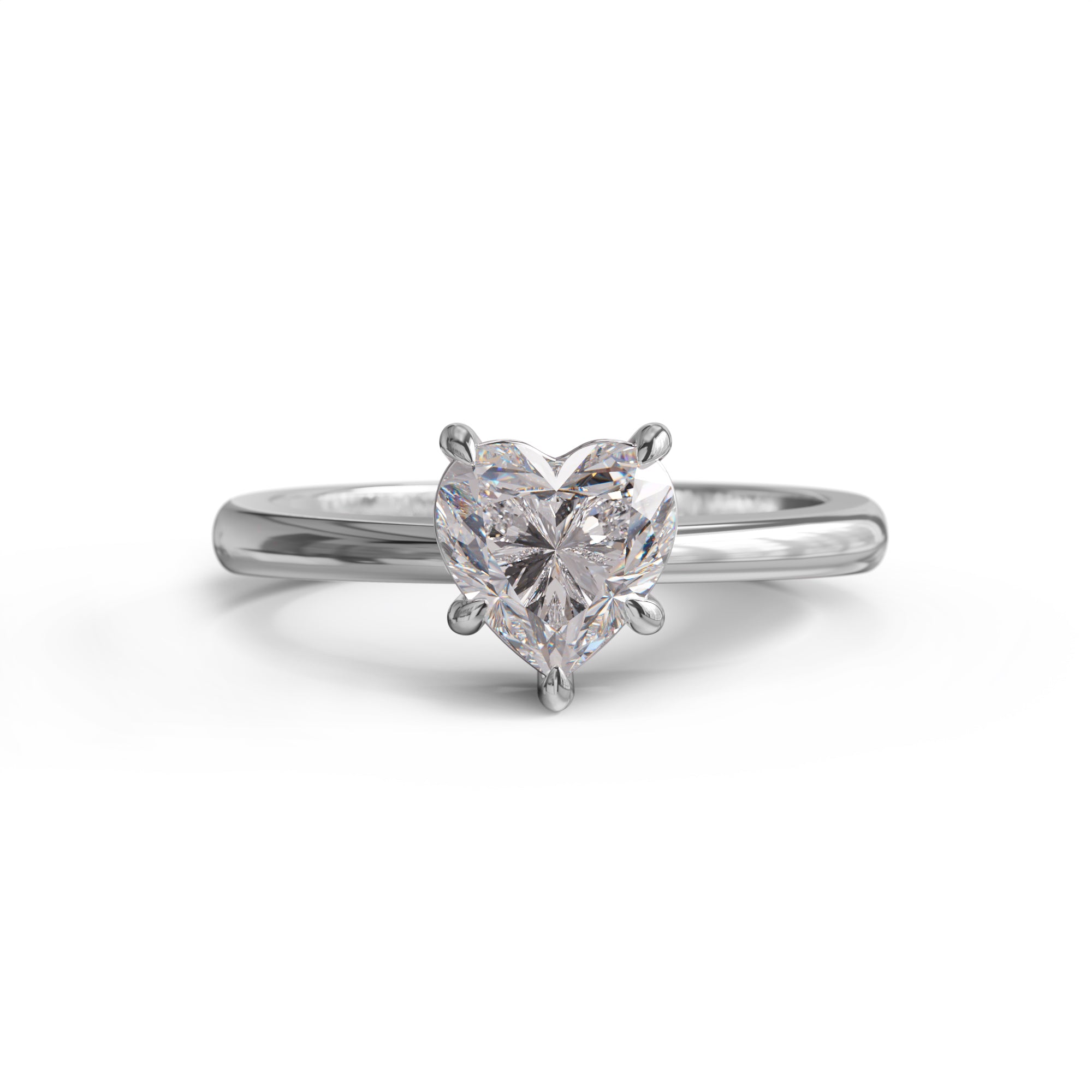 Heart Cut Moissanite Solitaire Engagement Ring, Romantic Valentine’s Gift for Her
