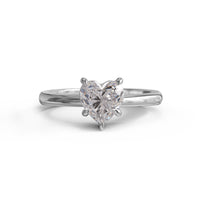 Heart Cut Moissanite Solitaire Engagement Ring, Romantic Valentine’s Gift for Her