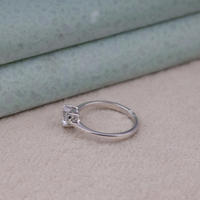 Silver ring with a diamond on a textured surface, Heart Shaped Moissanite Solitaire Ring, Elegant Engagement & Valentine’s Gift Jewelry