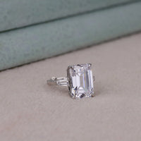 Emerald Cut Engagement Ring For Brides, Eco Friendly Moissanite Wedding Jewelry For Women,