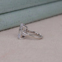 Emerald Cut Moissanite Wedding Band, Sustainable Conflict Free Moissanite Engagement Jewelry