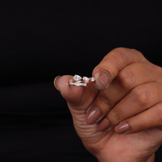 Bypass Moissanite Engagement Ring Pear & Baguette Cut – Custom Gold - alternate view