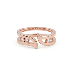 3 Stone Moissanite Diamond Open Band Ring - Modern Minimal Luxury