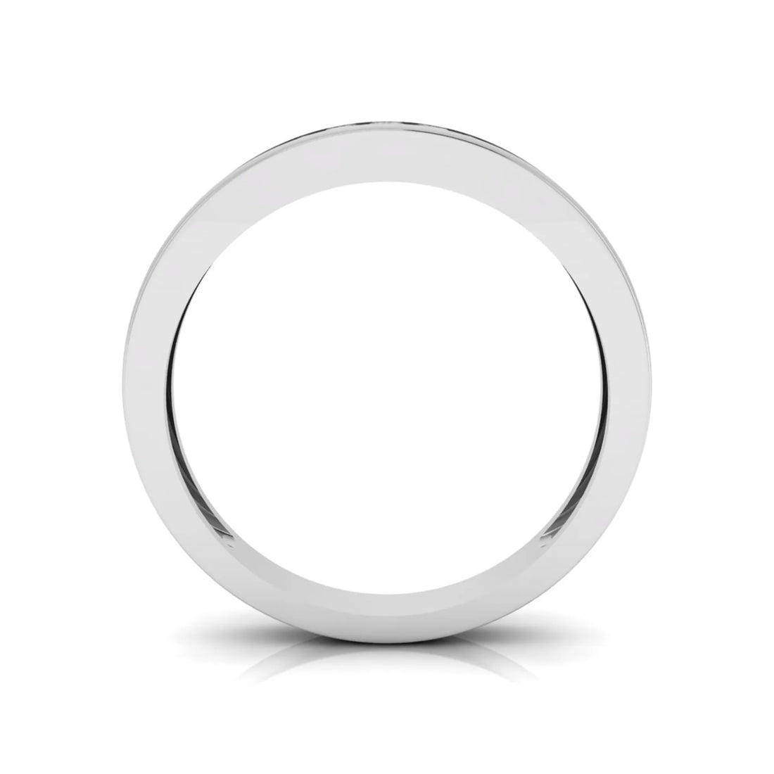 OctaPearl Channel Set Round Lab Grown Diamond Minimalist Half Eternity Wedding Band