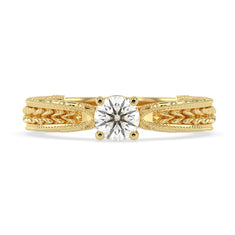 OctaPearl Vintage Inspired Round Lab Grown Diamond Solitaire Engagement Ring
