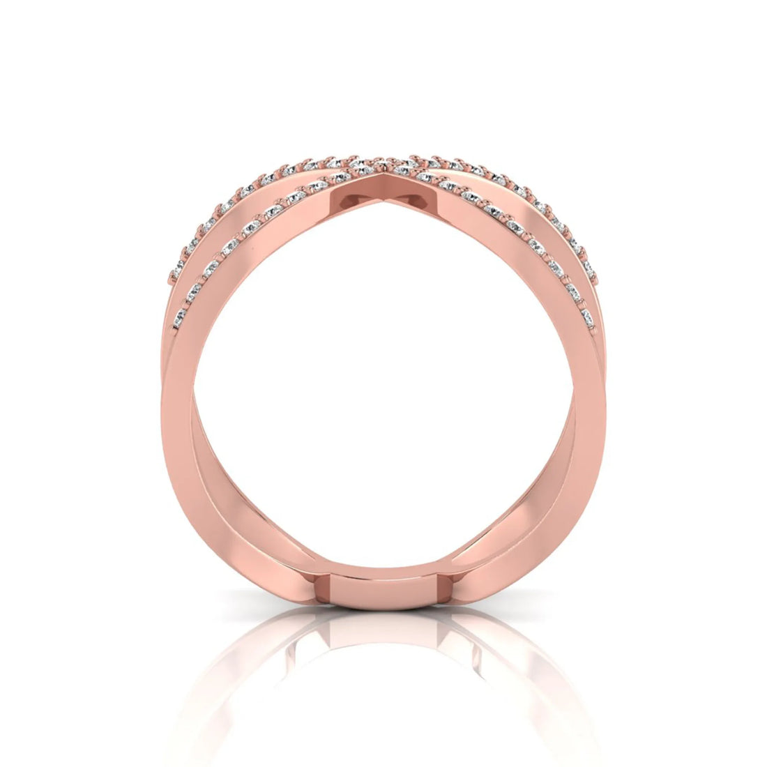 OctaPearl X-Over Stackable Lab Grown Diamond Pavé Engagement Ring