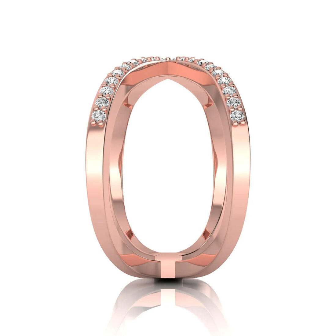 OctaPearl X-Over Stackable Lab Grown Diamond Pavé Engagement Ring