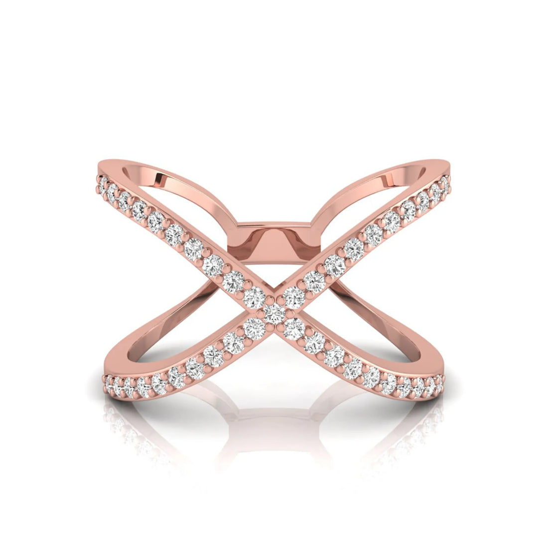 OctaPearl X-Over Stackable Lab Grown Diamond Pavé Engagement Ring