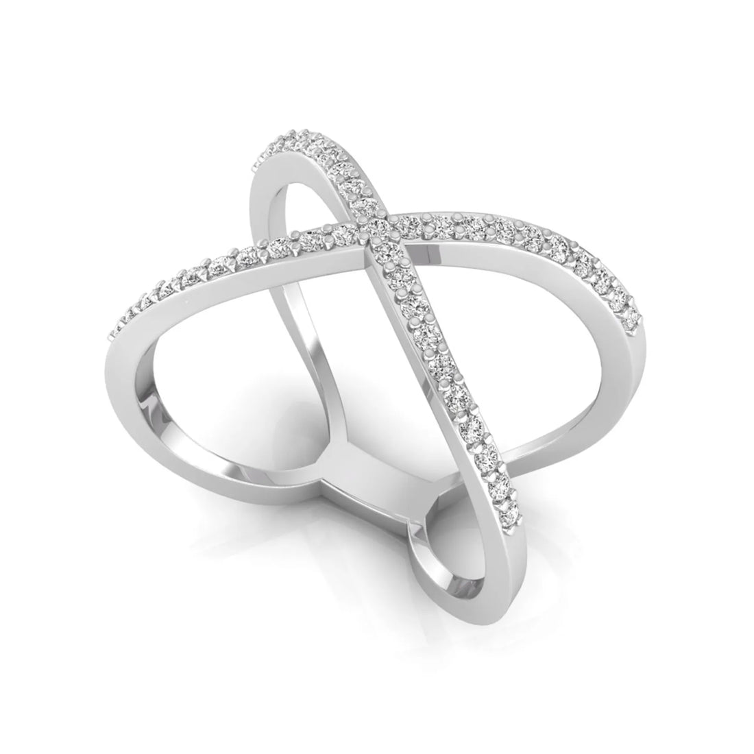 OctaPearl X-Over Stackable Lab Grown Diamond Pavé Engagement Ring